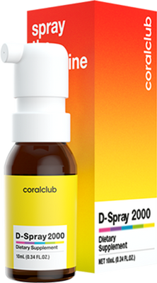Сонячний вітамін D3 спрей- 2000 (10 мл, 170 доз) Coral Club Корал Клаб Біологічно Активна Добавка 327940 фото